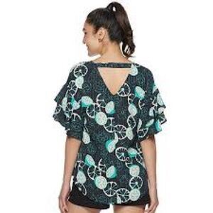 Apt. 9 Lightweight Citrus Fruit Print Blouse